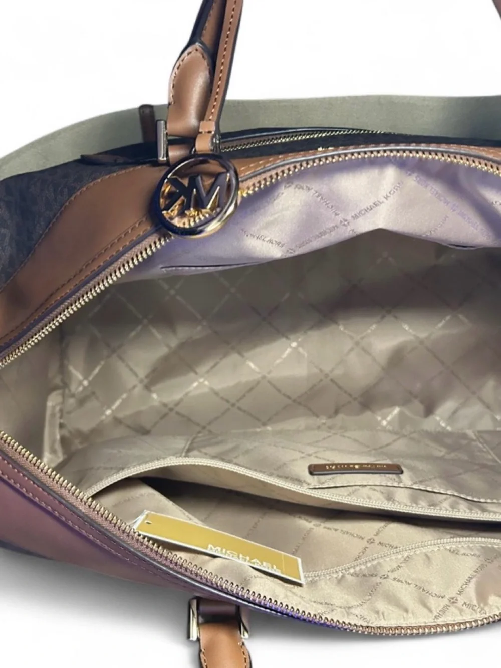 Michael Kors Weekender large duffel with Tan Trim